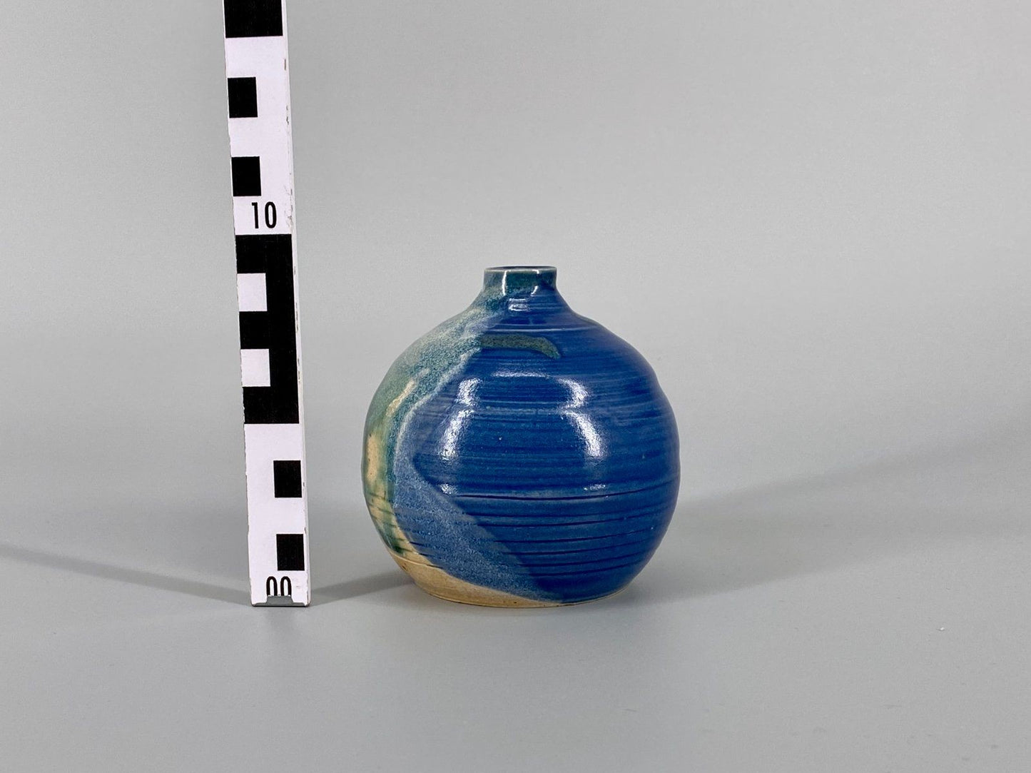 * STUDIO KERAMIK VASE RAKU BLAU GRÜN VINTAGE 70ER