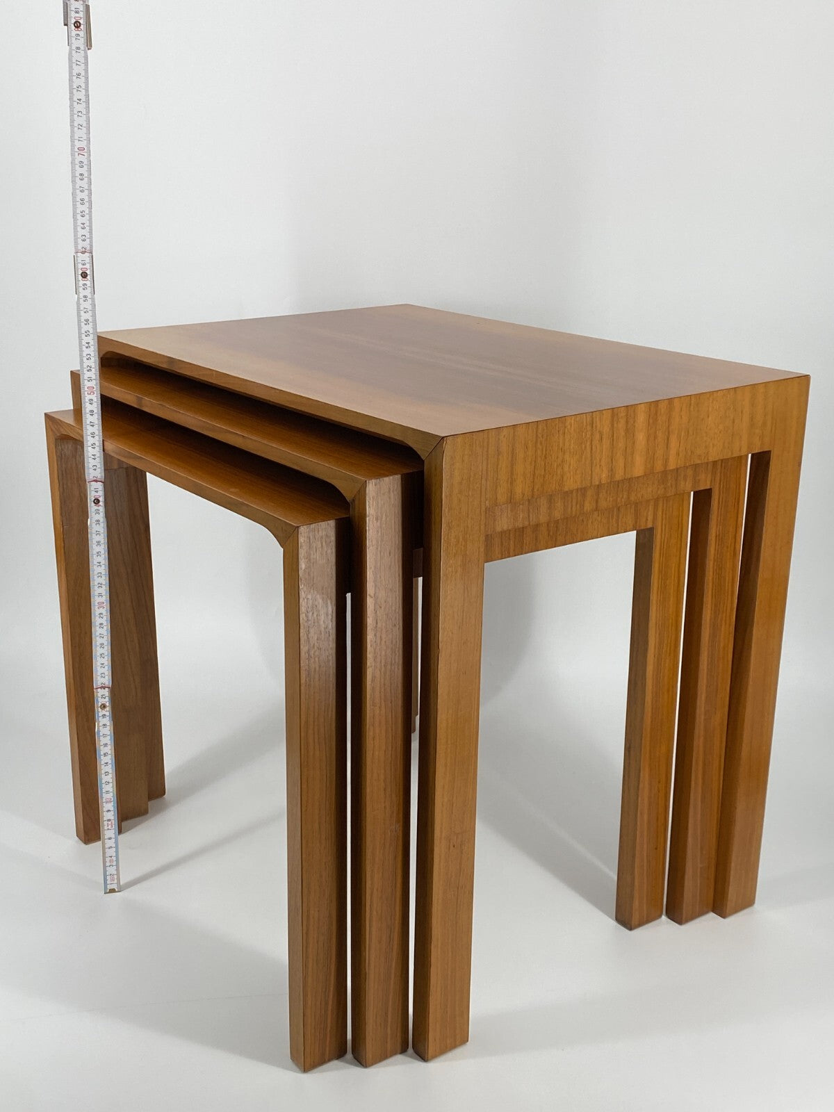 * SATZTISCHE BEISTELLTISCHE TEAK WILHELM RENZ REX RAAB 1960ER 3ER SET VINTAGE