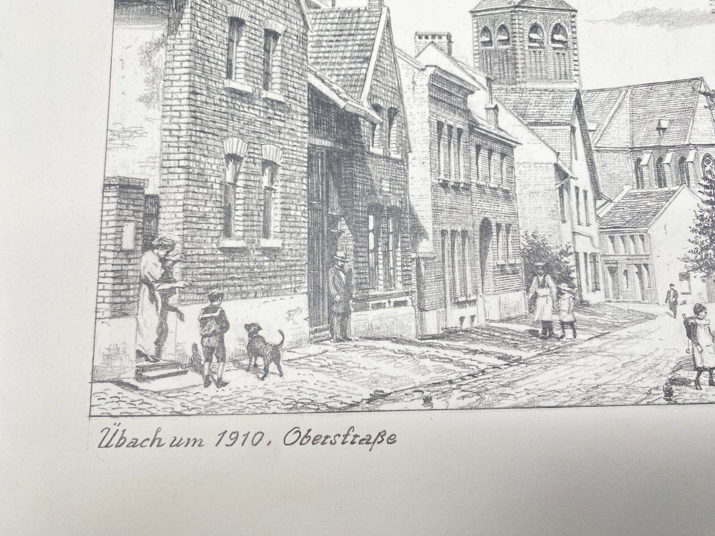 HEINZ WEHLISCH ZEICHNUNG ÜBACH OBERSTRAßE HANDSIGNIERT