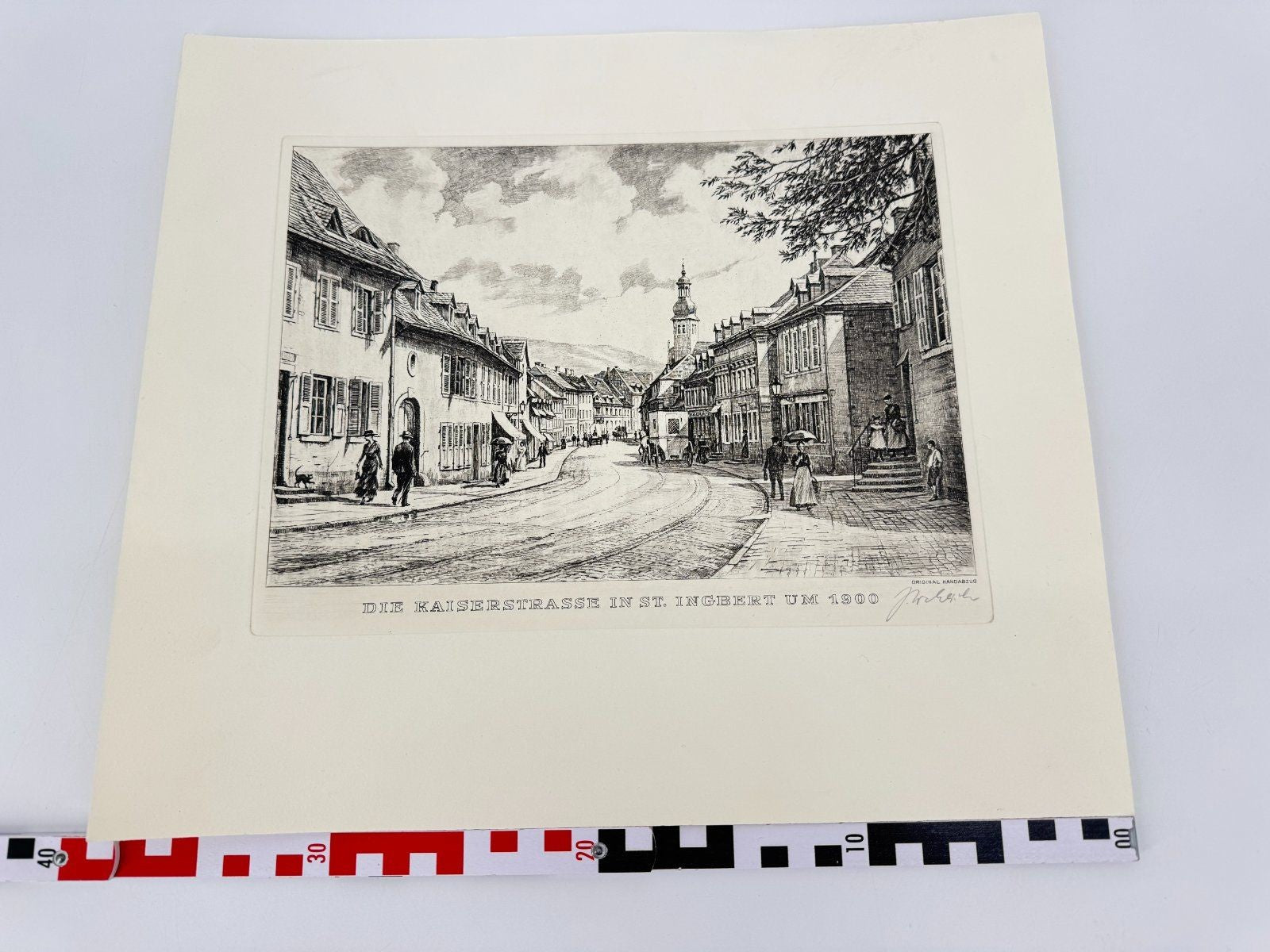 * HEINZ WEHLISCH RADIERUNG KAISERSTRASSE ST INGBERT ANSICHT SIGNIERT