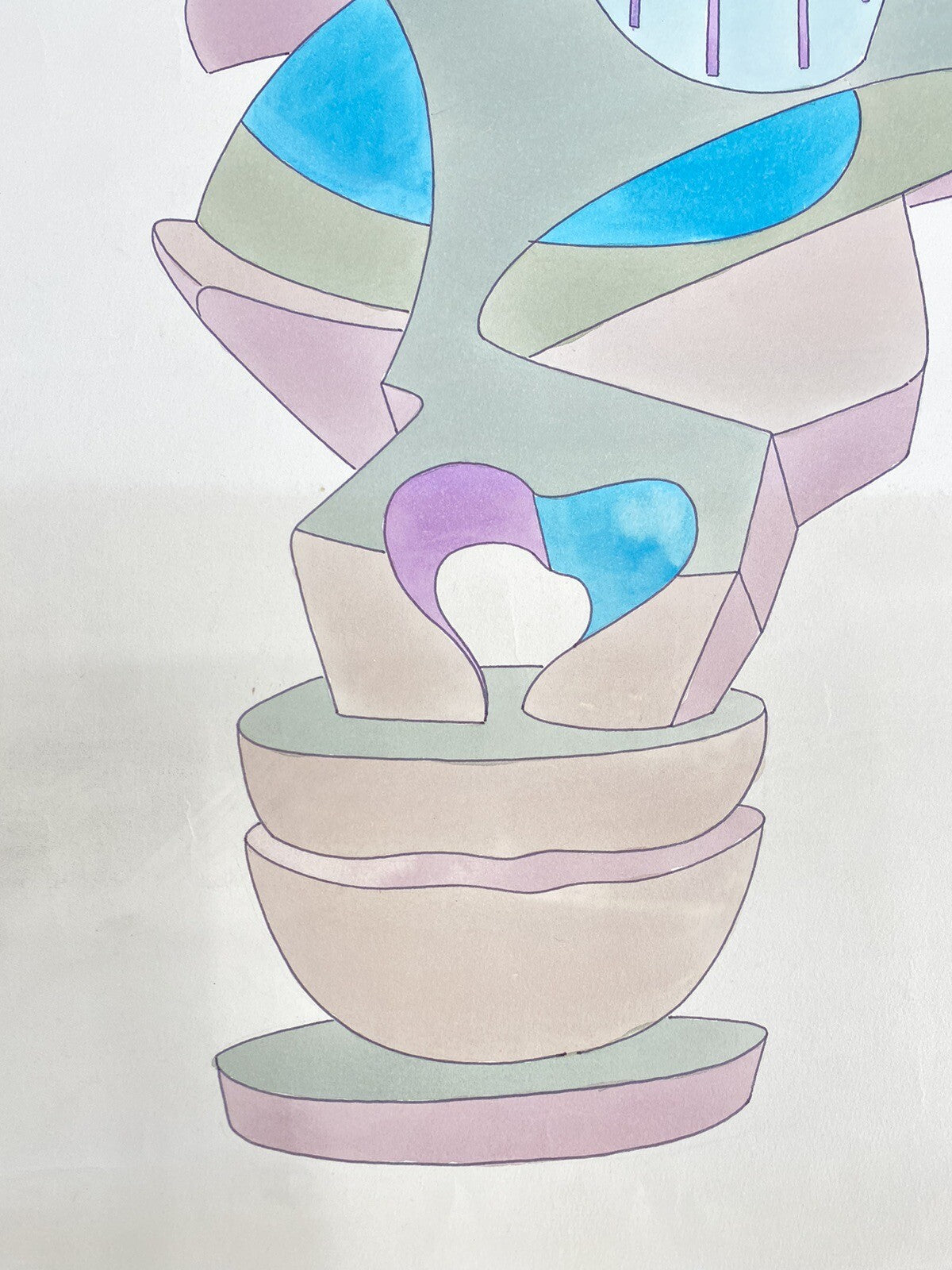* PETKO BILD GEMÄLDE ZEICHNUNG COLORIERT ABSTRAKT ART SURREALISMUS KUNST