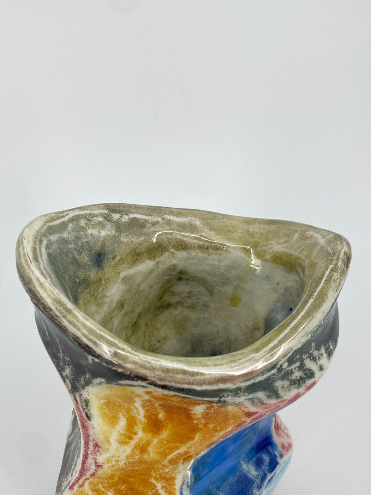 * STUDIOKERAMIK VASE BUNT ORGANISCHES DESIGN POSTMODERN VINTAGE
