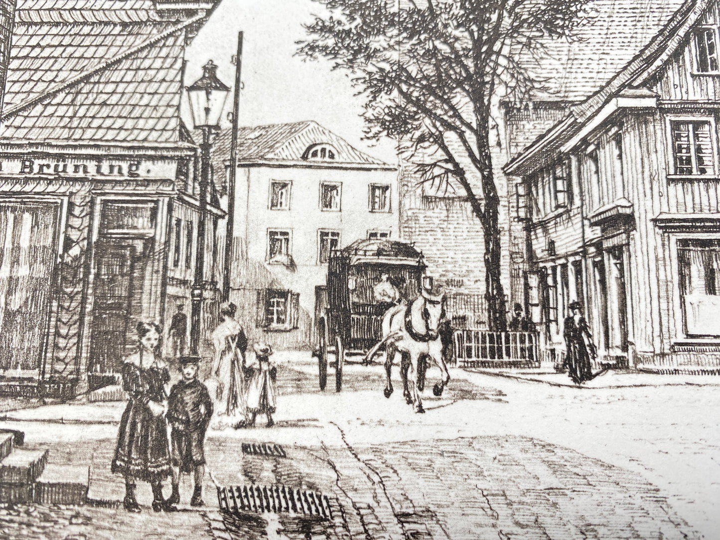 DEUTSCHER KÜNSTLER HEINZ WEHLISCH RADIERUNG  BURSCHEID UM 1900