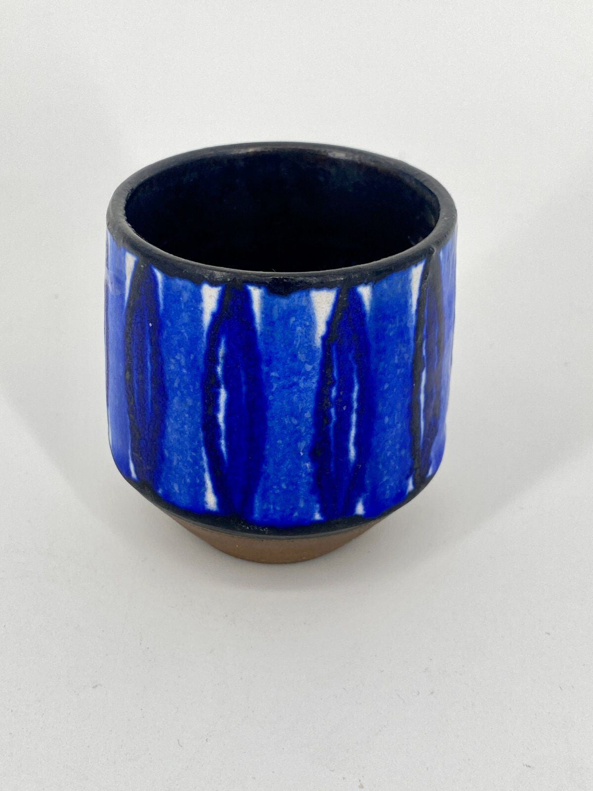 * MINI VASE KLEIN MINIATUR WINDLICHT BLAU JUIST VINTAGE GERMANY