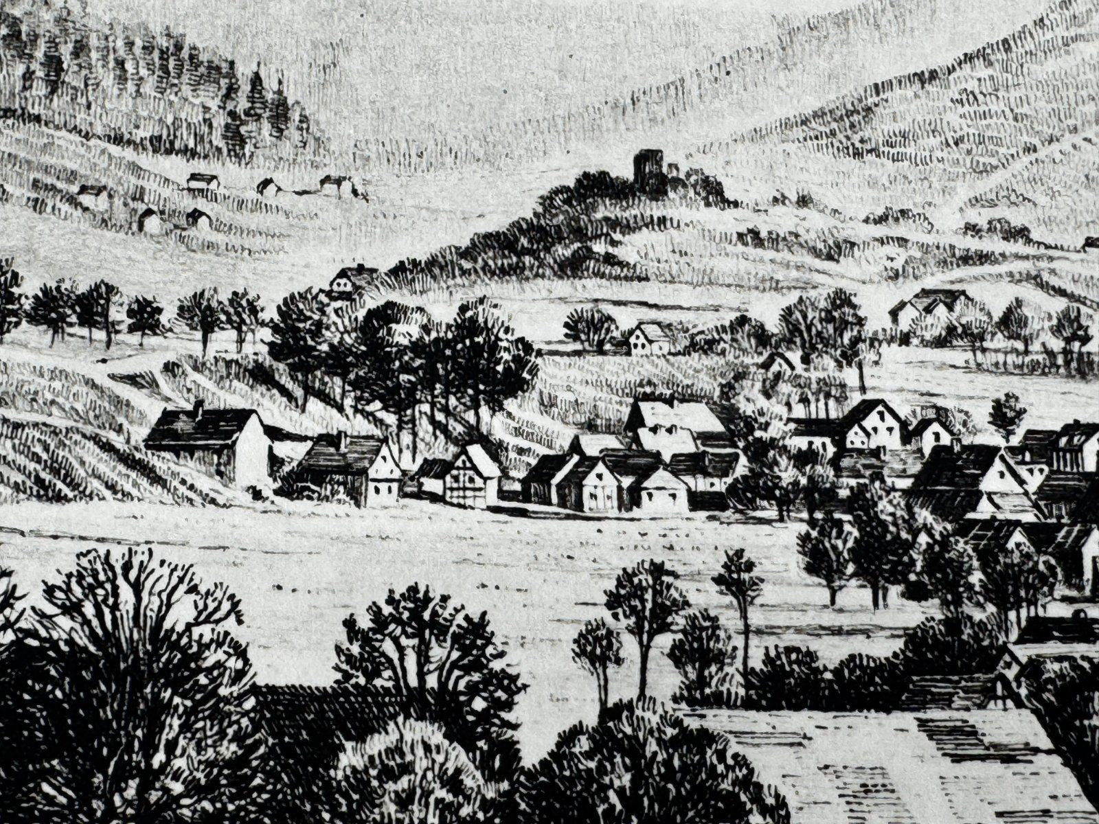 * HEINZ WEHLISCH ORIGINAL RADIERUNG LAUF UM 1910 ANSICHT