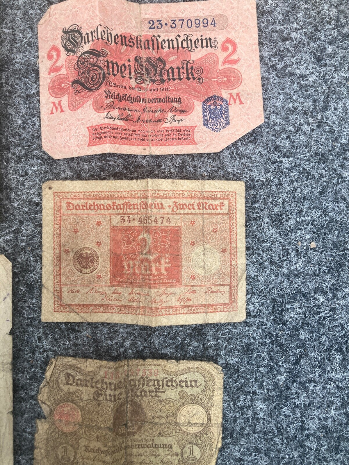 KONVOLUT REICHSBANKNOTEN FÜNFZIG MARK 50 500 1000 DARLEHENSKASSE 1915-1922