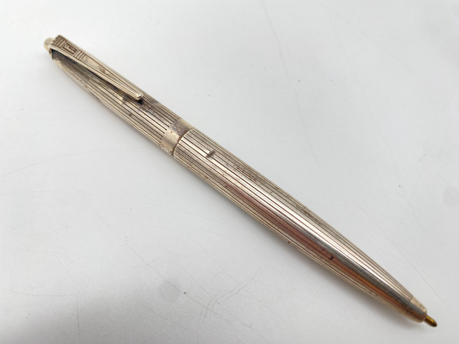 KUGELSCHREIBER FEND GOLDFINK 900ER SILBER BALL POINT 60ER MONOGRAMM SELTEN