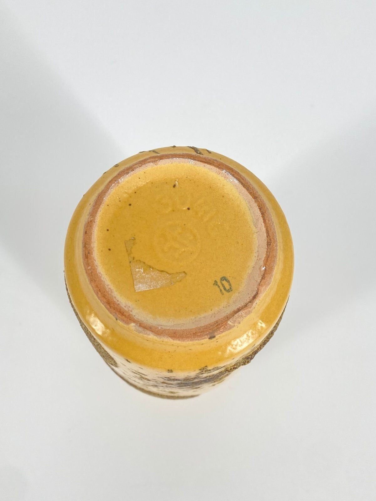 *HALDENSLEBEN STUDIOKERAMIK VASE 304IC FAT LAVA GELB VINTAGE 60ER