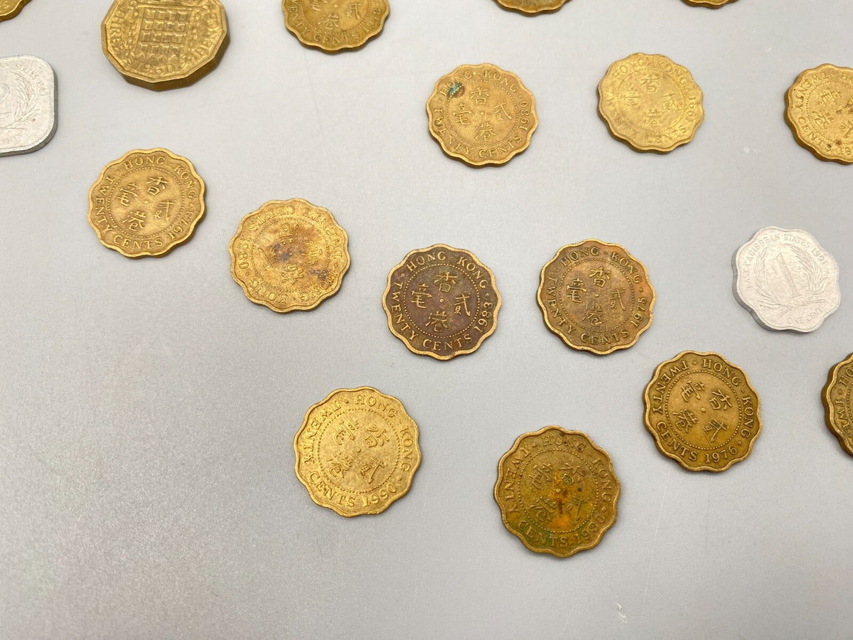 KONVOLUT 57 MÜNZEN BRITISCHE HONG KONG DOLLAR PENCE CENT 50ER BIS 90ER