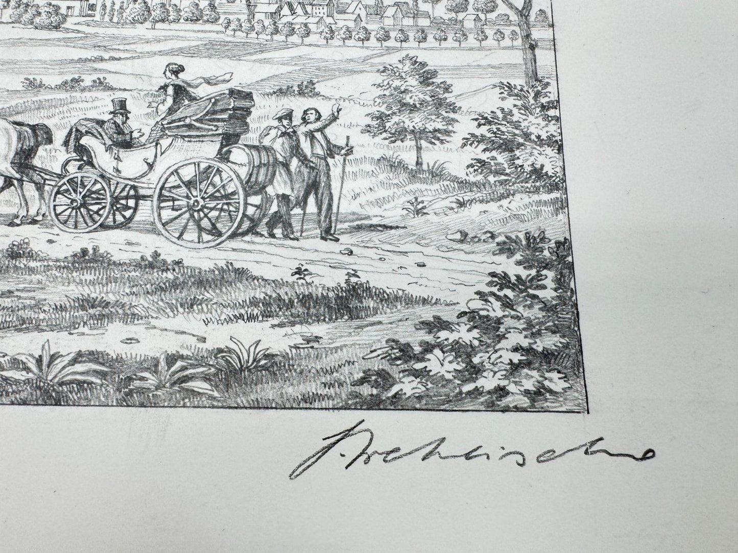 * HEINZ WEHLISCH ZEICHNUNG HANNOVER VON DER SÜDWESTSEITE 1820 ANSICHT