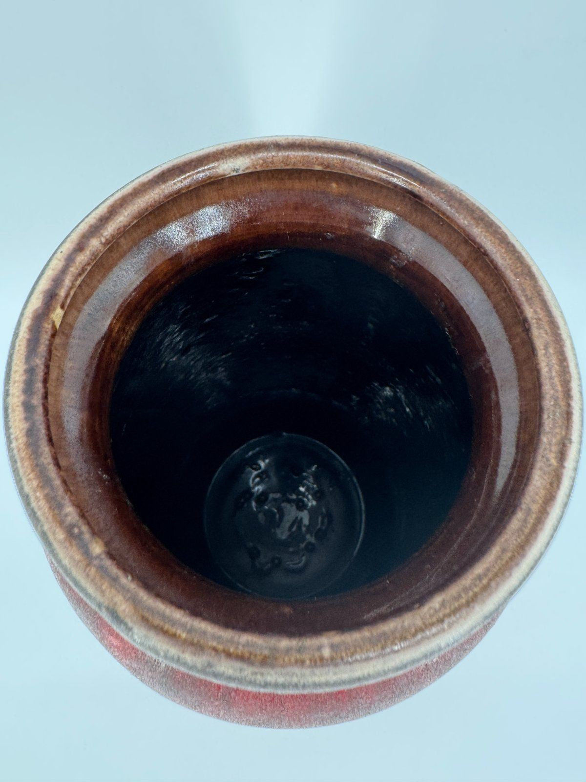 SCHEURICH FAT LAVA BODENVASE STUDIOKERAMIK ROT BRAUN W GERMANY
