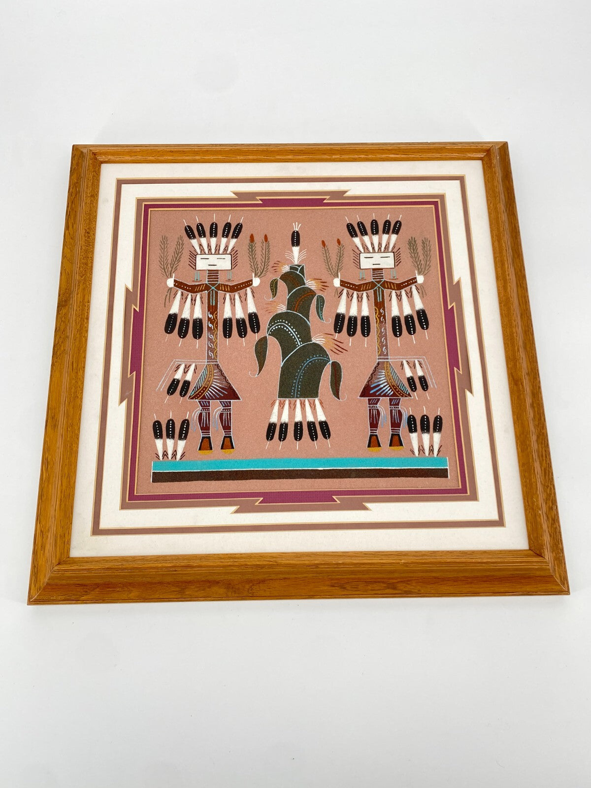 * GEMÄLDE  NAVAJO SANDMALEREI KUNST NATIVE AMERICAN USA STAMMESKUNST ORIGINAL