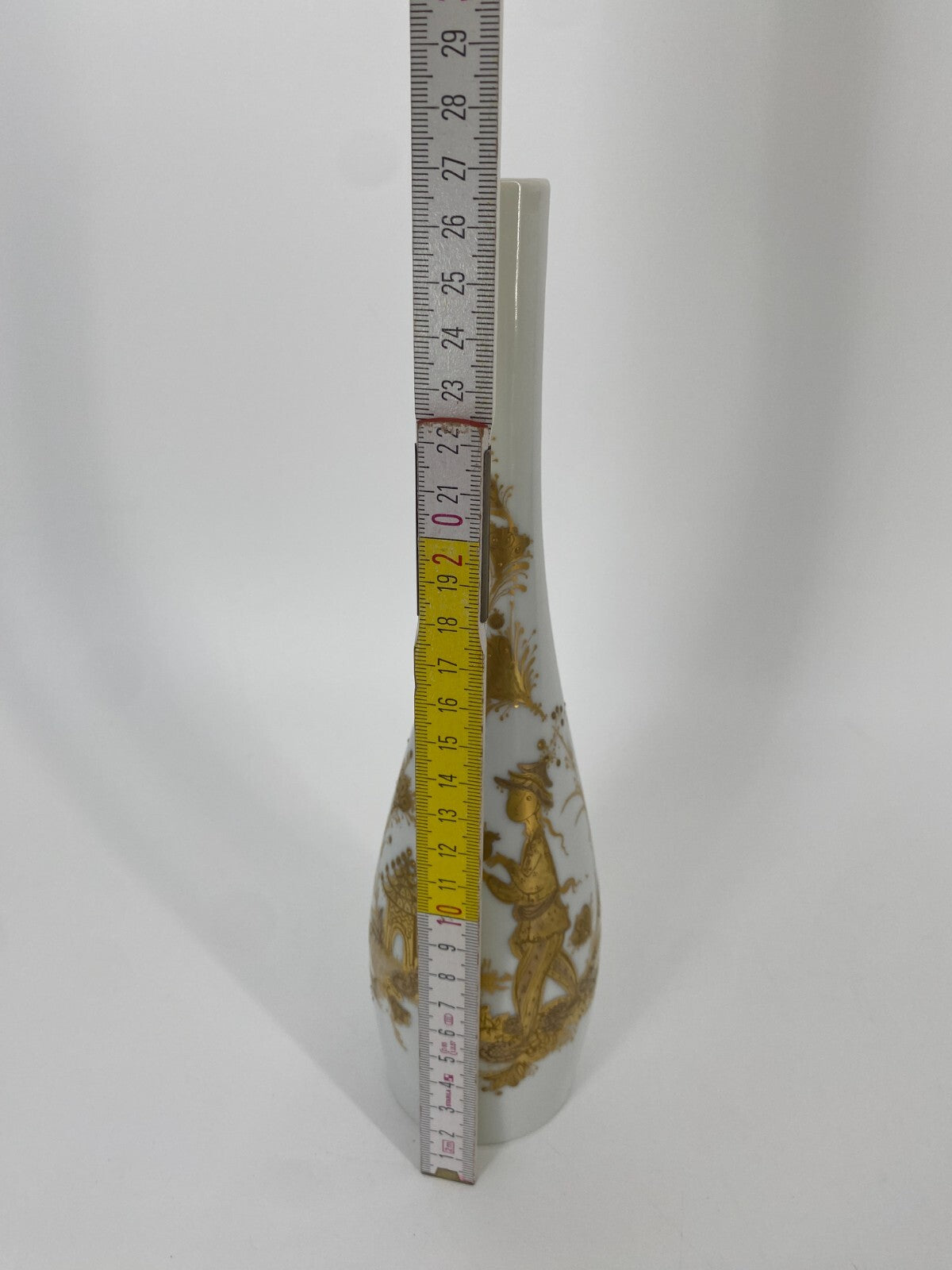 * VASE ROSENTHAL STUDIO LINIE QUATRE COULEURS BJÖRN WIINBLAD WEIß GOLD 27CM