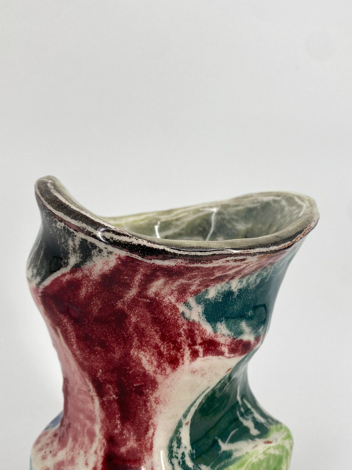 * STUDIOKERAMIK VASE BUNT ORGANISCHES DESIGN POSTMODERN VINTAGE