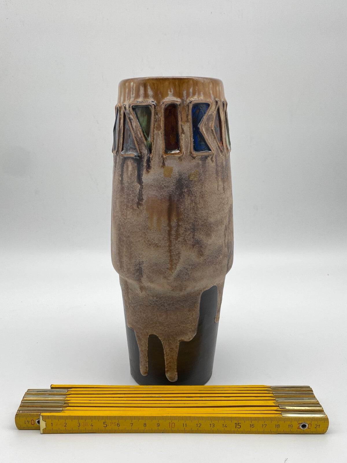 BLUMENVASE EL PASO 109 KERAMIK CERAMANO H. WELLING WEST GERMANY 60er FAT LAVA MI