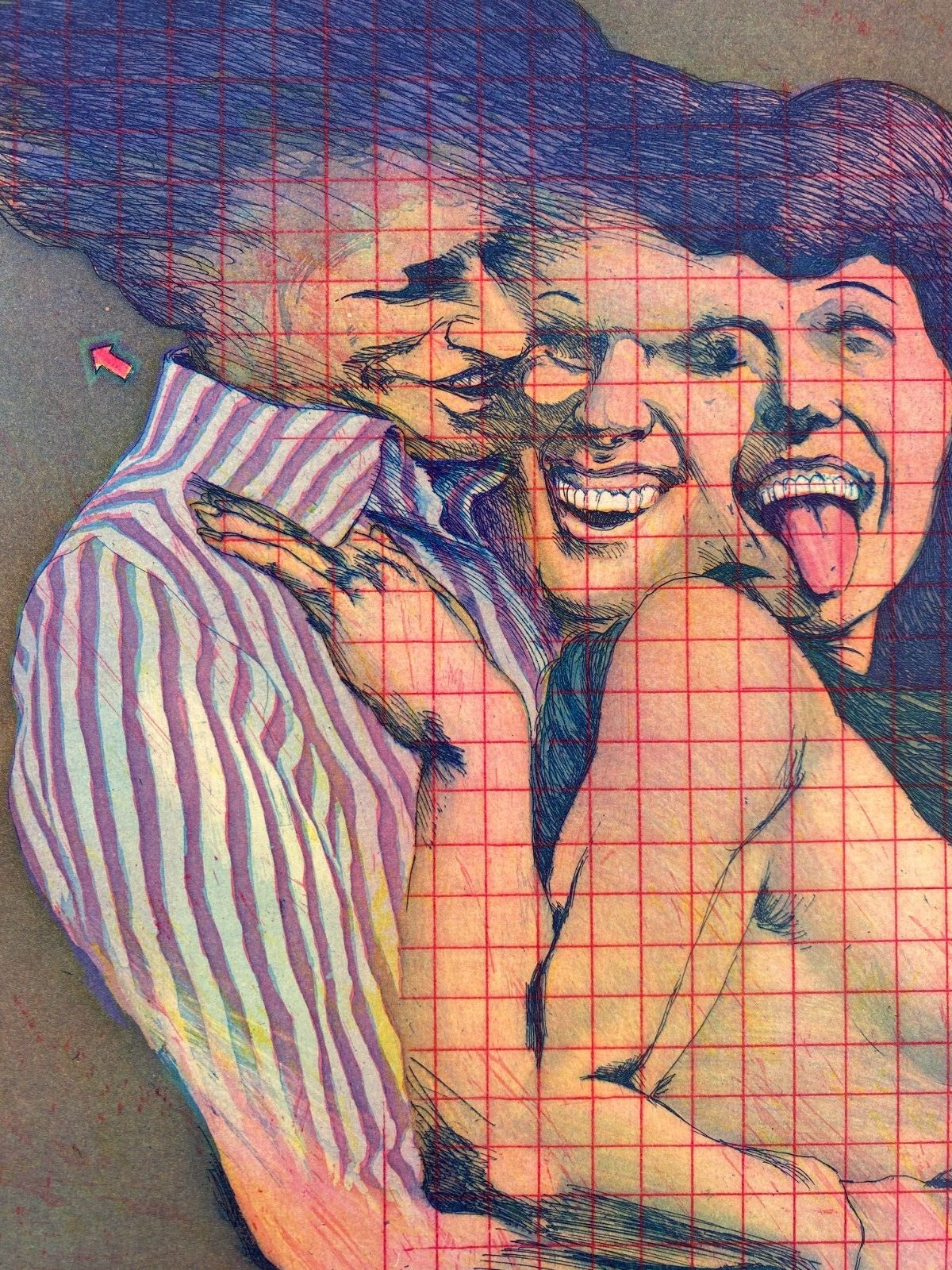 * HARTMUT FRIEDRICH 1974 RADIERUNG GRAPHIK FARBRADIERUNG SIGNIERT PÄRCHEN