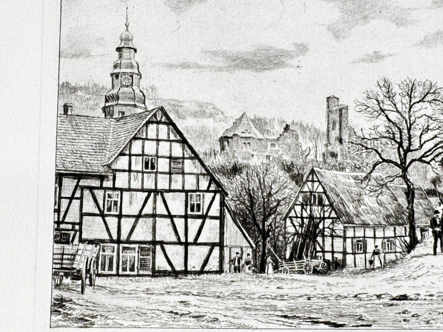 * HEINZ WEHLISCH ORIGINAL RADIERUNG HAUPTSRAßE IN OFFENBURG UM 1900 ANSICHT