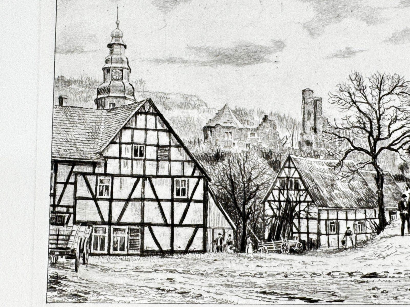 * HEINZ WEHLISCH ORIGINAL RADIERUNG HAUPTSRAßE IN OFFENBURG UM 1900 ANSICHT