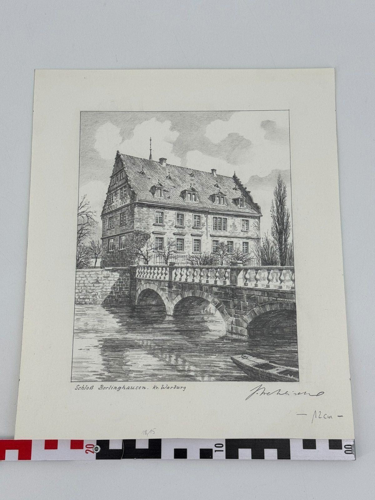 * HEINZ WEHLISCH ZEICHNUNG SCHLOß BORLINGHAUSEN KREIS WARBURG