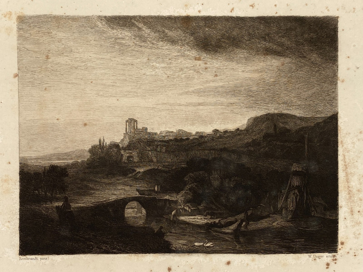 * 6x RADIERUNG WILLIAM UNGER NACH REMBRANDT DRUCKGRAFIK ANTIK 19. JH KONVOLUT