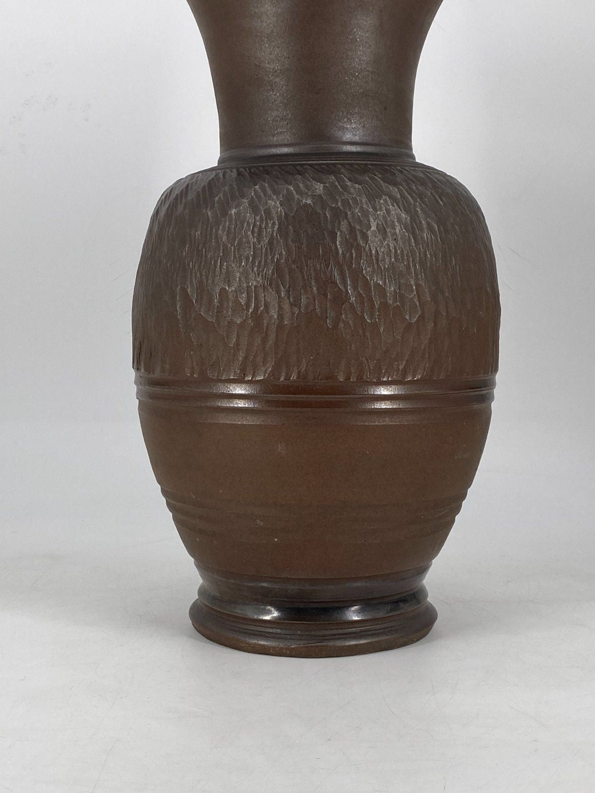 * GROßE STUDIOKERAMIK VASE BRAUN BODENVASE 49cm VINTAGE 70er