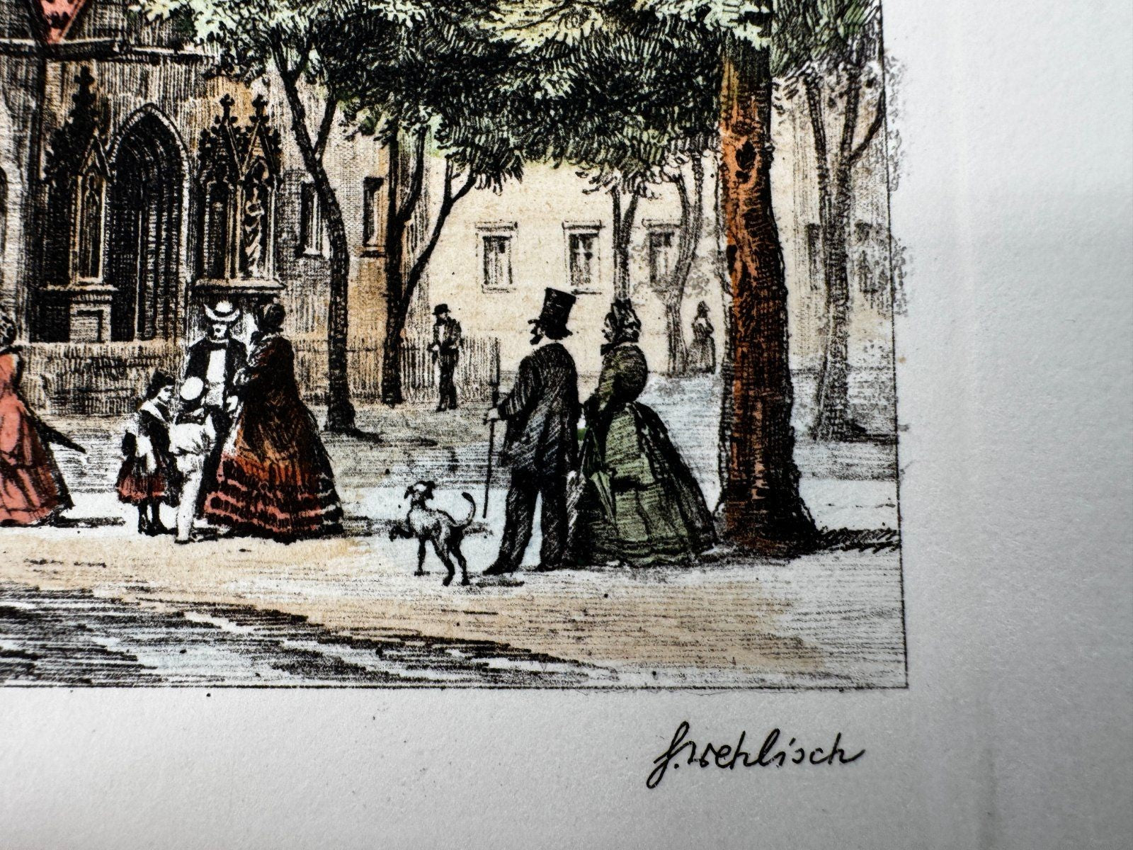 * HEINZ WEHLISCH RADIERUNG DOM ZU HILDESHEIM UM 1860 ANSICHT