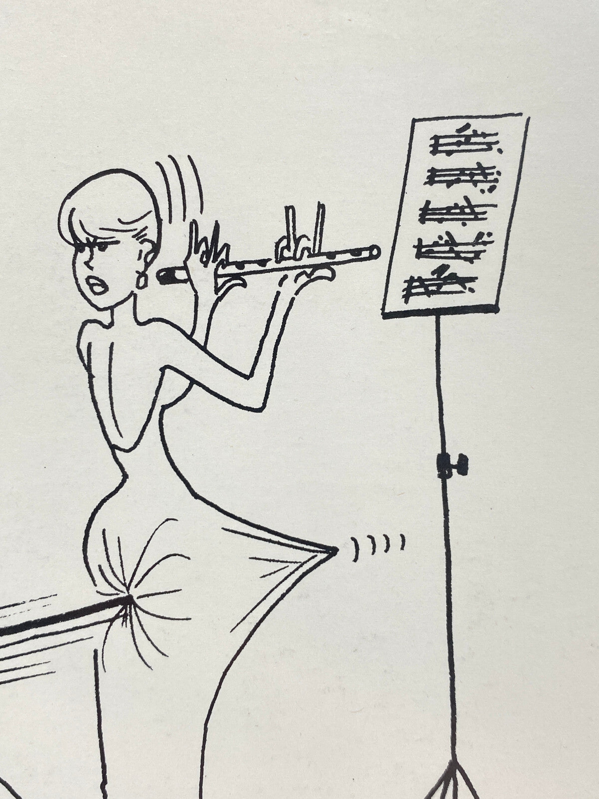 * CLAUDE RAYNAUD KARIKATUR DRUCK KUNSTDRUCK SIGNIERT MUSIK SZENE