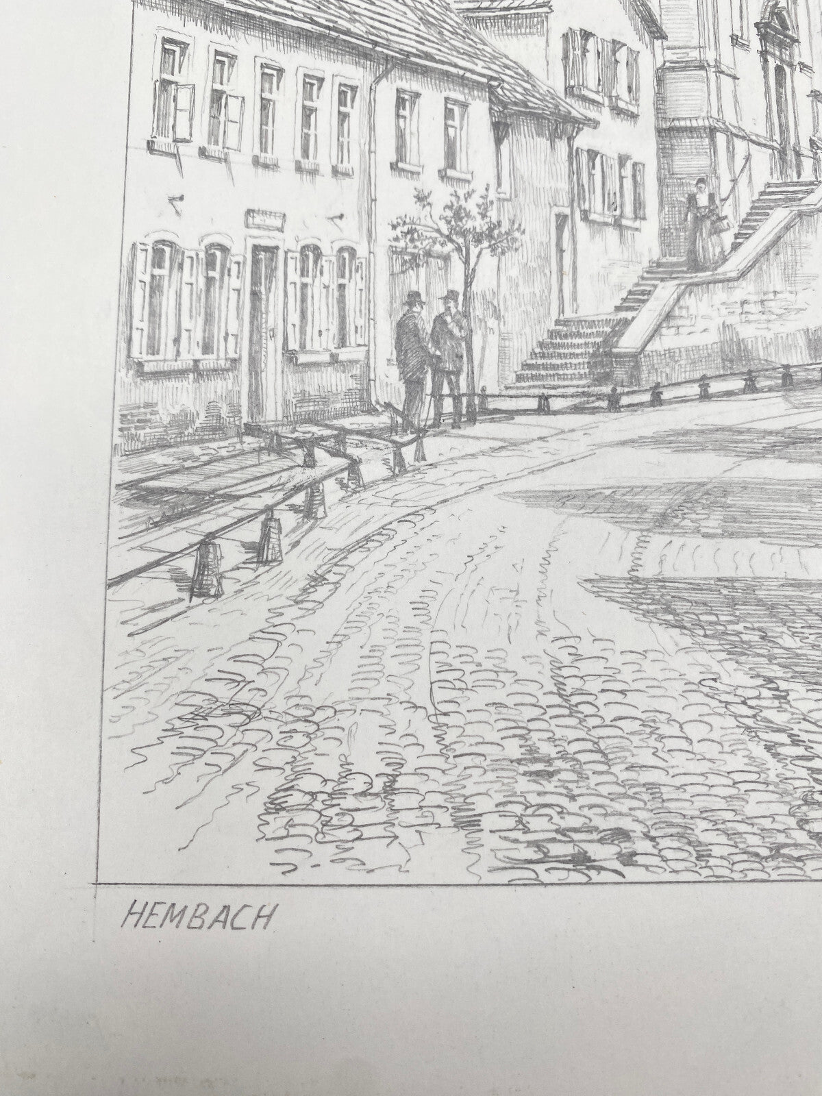 DEUTSCHER KÜNSTLER HEINZ WEHLISCH ZEICHNUNG HEMBACH HANDSIGNIERT