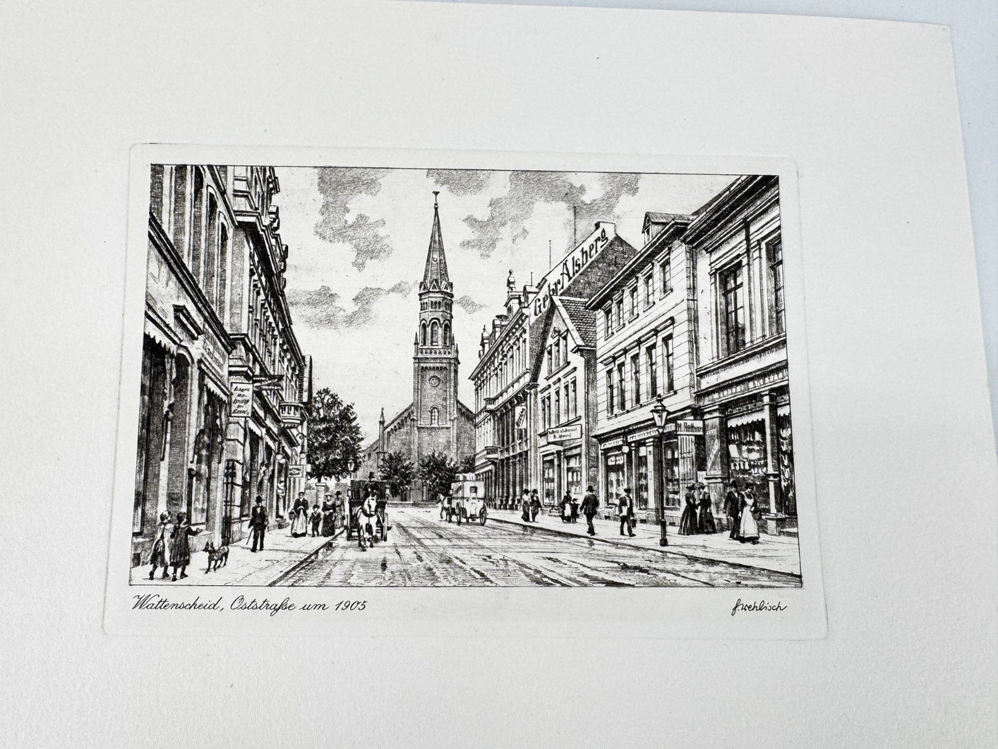 * HEINZ WEHLISCH ORIGINAL RADIERUNG WATTENSCHEID OSTSTRAßE 1905