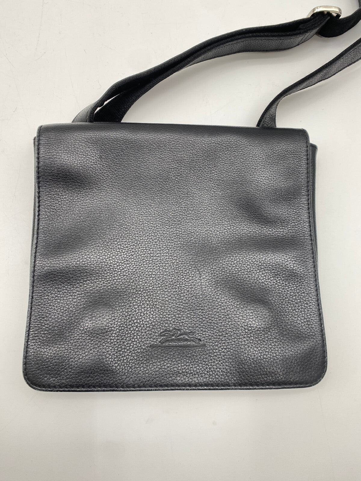 * LONGCHAMP KLEINE UMHÄNGETASCHE TASCHE SCHWARZ LEDER