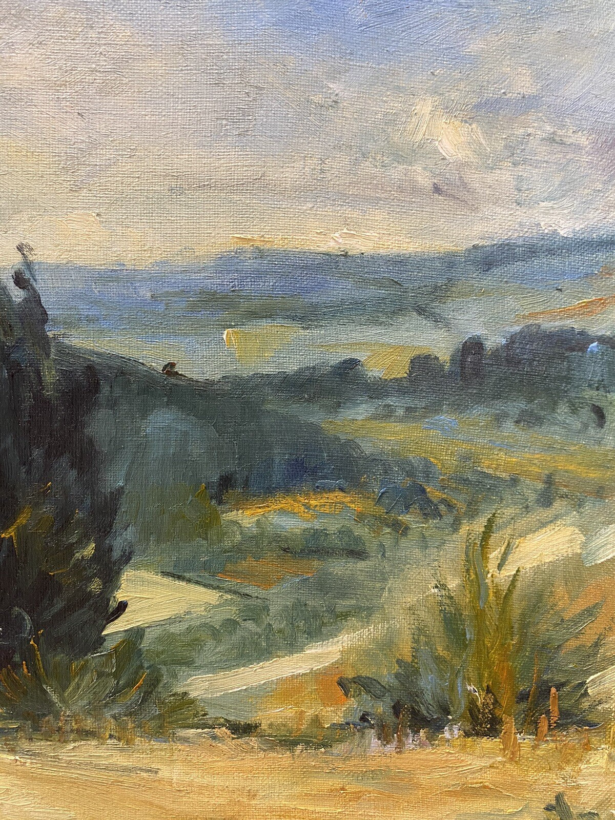 * ÖL GEMÄLDE PETER SCHMIDT SCHÖNBERG BERLINER KUNST BILD BAUM LANDSCHAFT RAHMEN