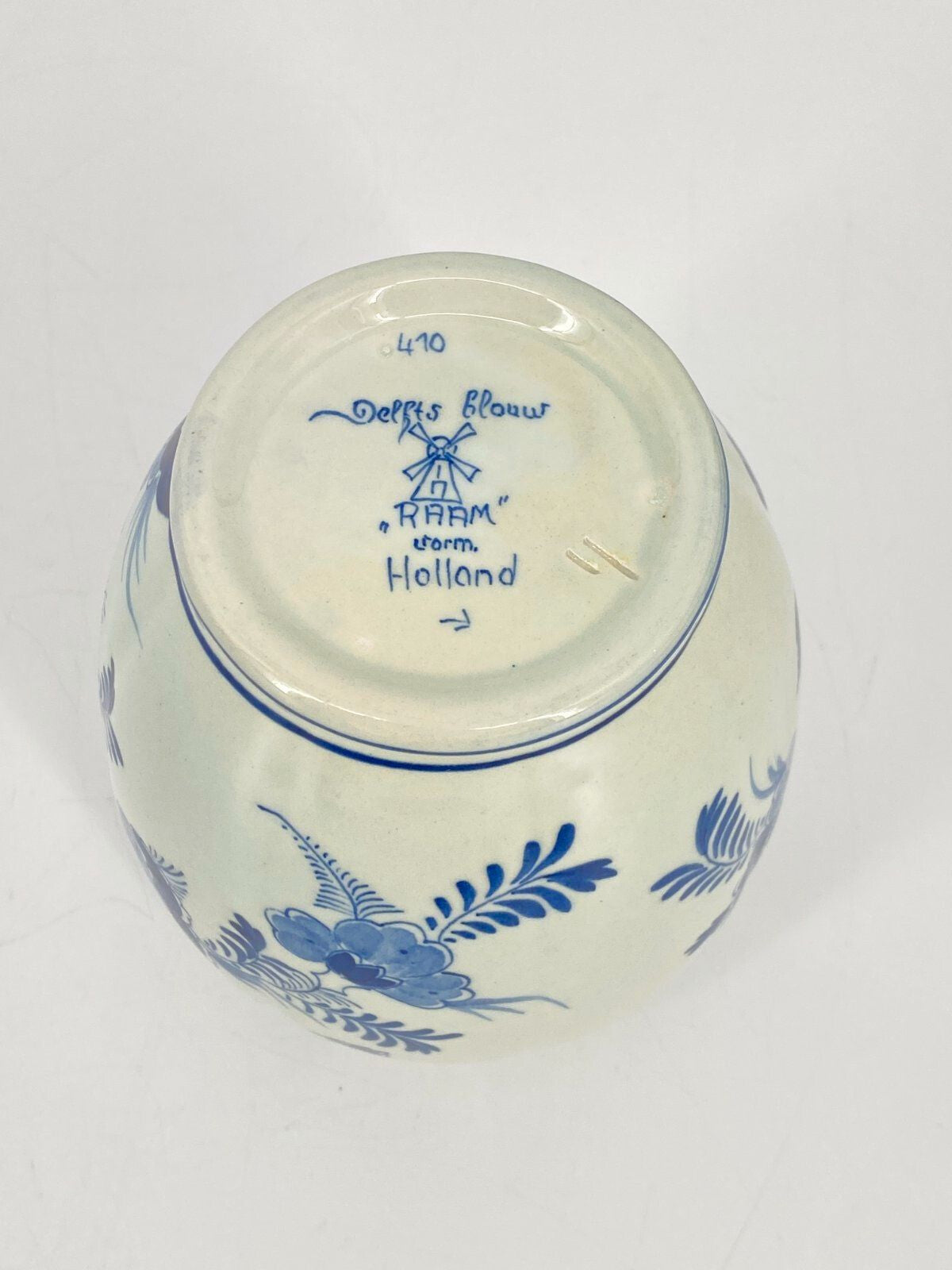 * VASE DELFTER BLAU RAAM DELFTS BLAUW HOLLAND 50ER VINTAGE
