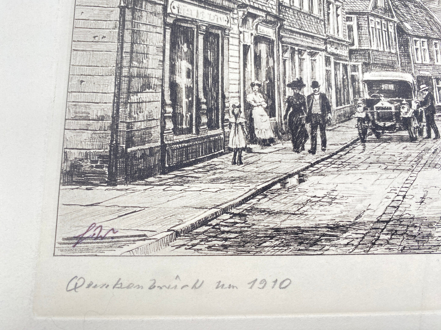 DEUTSCHER KÜNSTLER HEINZ WEHLISCH RADIERUNG LÜTTRINGHAUSEN UM 1910 HANDSIGNIERT