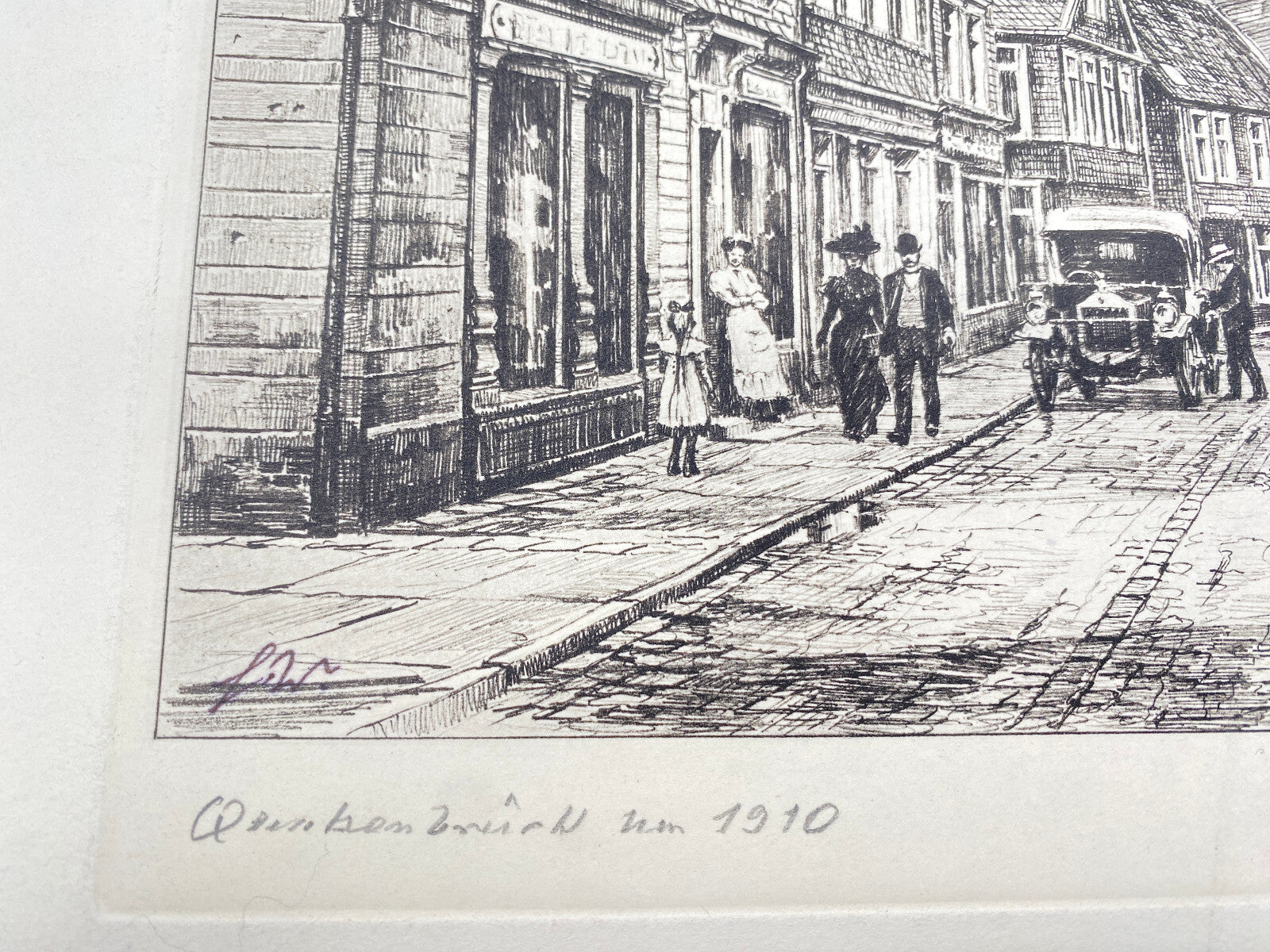 DEUTSCHER KÜNSTLER HEINZ WEHLISCH RADIERUNG LÜTTRINGHAUSEN UM 1910 HANDSIGNIERT
