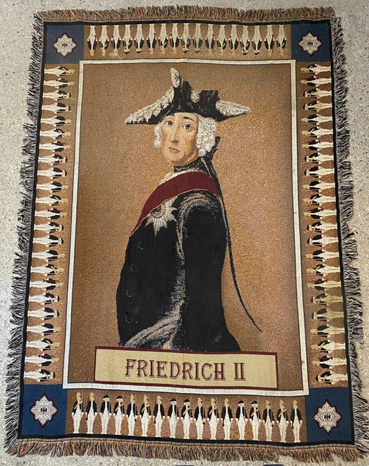 * WANDTEPPICH FRIEDRICH  DER GROßE II PREUßEN PORTRÄT HISTORISCH VINTAGE ANTIK