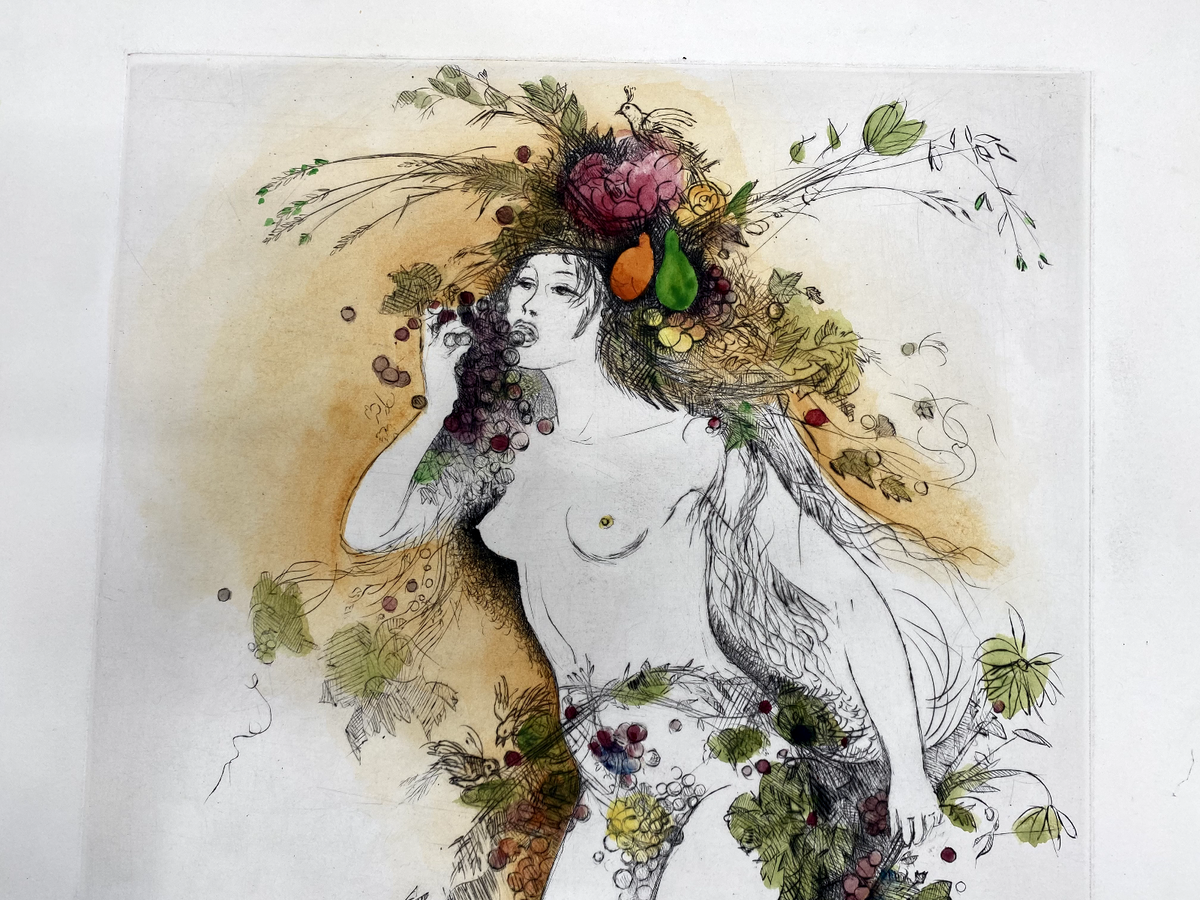 * DRUCK AMANDINE DORE L'ANTONINE LITHOGRAFIE HANDKOLORIERT PARIS EROTIK