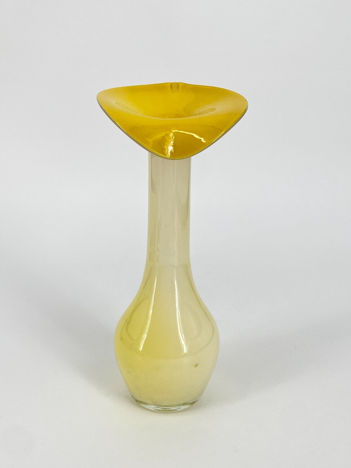 * VASE GLAS JACK IN THE PULPIT GELB 60ER MURANO LILY FLORAL