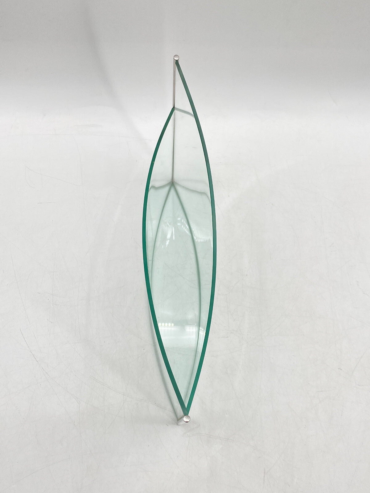 * KUNSTVOLLE VASE GLAS GLASVASE EDELSTAHL MID CENTURY DESIGN