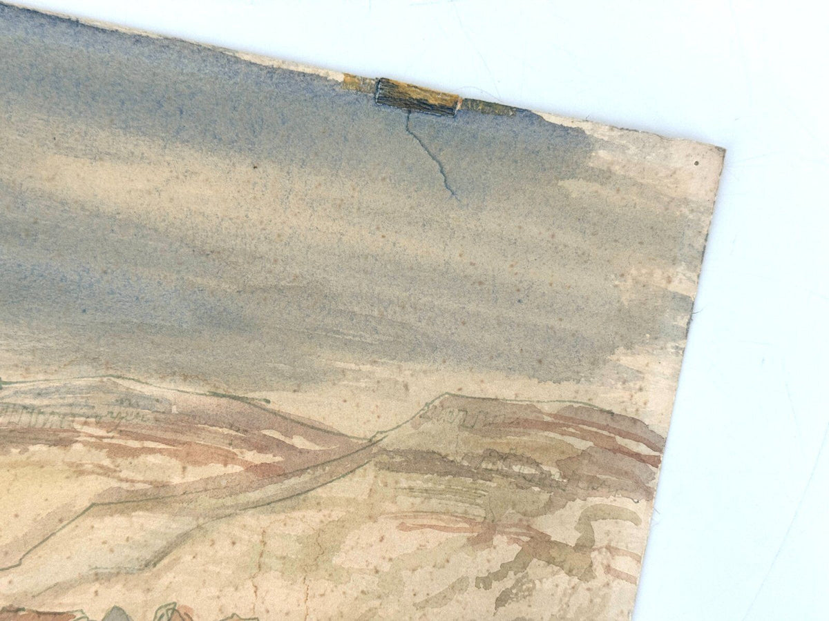 * GEMÄLDE AQUARELL LANDSCHAFT ITALIEN 1968 SIGNIERT UNIKAT