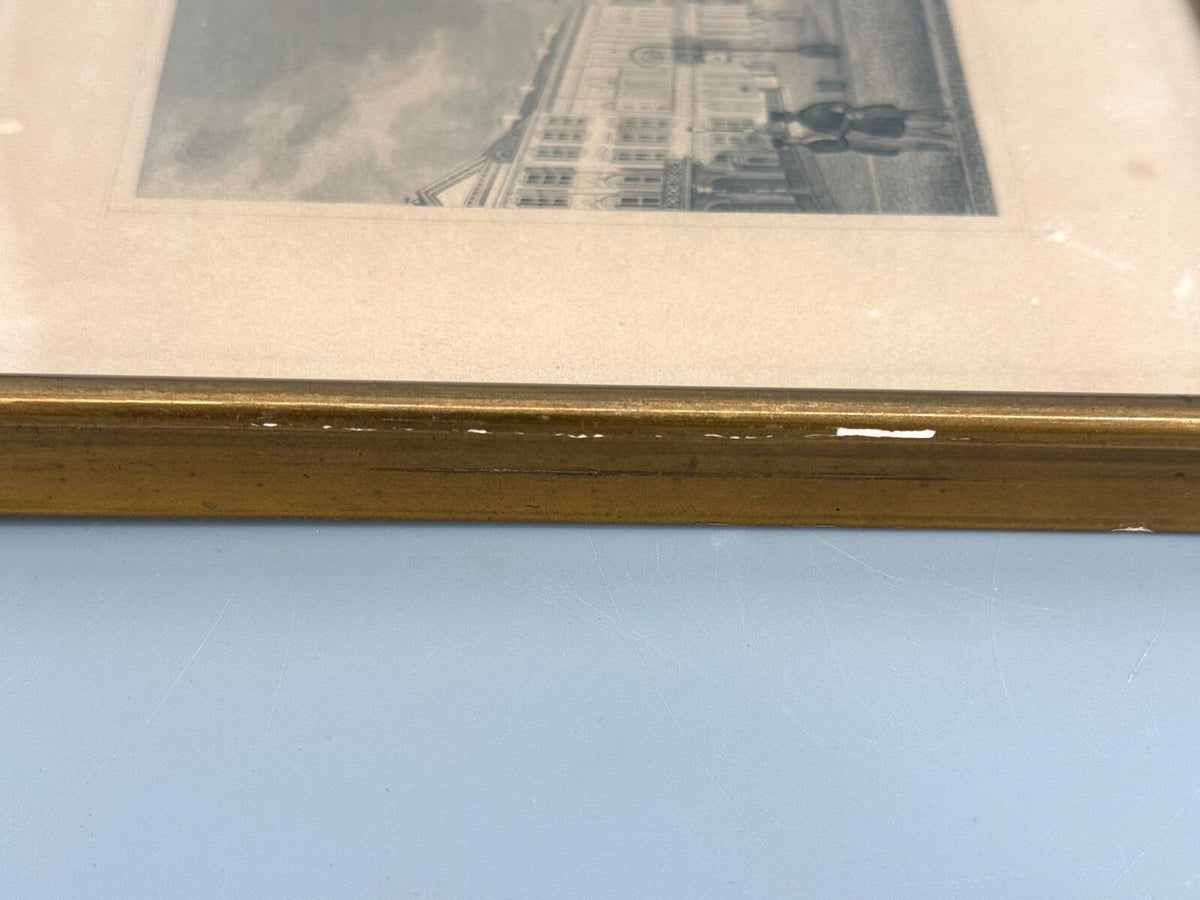 *STAHLSTICH KASSEL FRIEDRICHSPLATZ ANTIK GERAHMT DRUCKGRAFIK 1850
