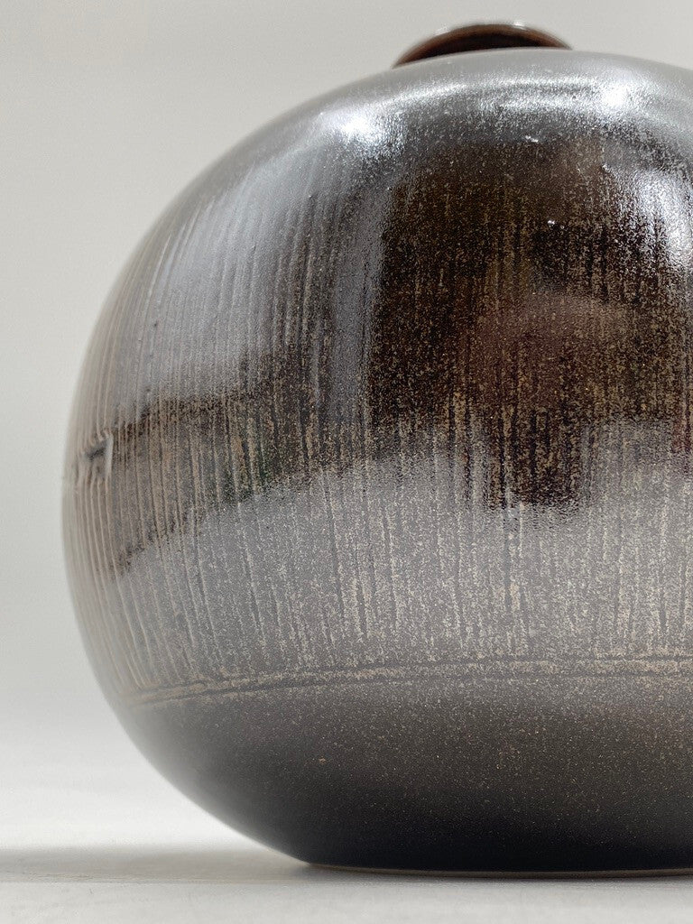 * STUDIOKERAMIK VASE RUND HORST KERSTAN KUGELVASE KERAMIK KUNST VINTAGE