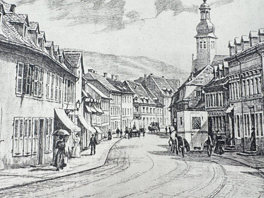 * HEINZ WEHLISCH RADIERUNG KAISERSTRASSE ST INGBERT ANSICHT SIGNI
