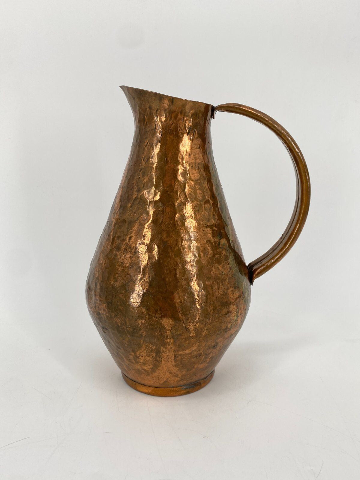 * KUPFER KANNE VASE HAMMERSCHLAG HENKELVASE HENKEL VINTAGE