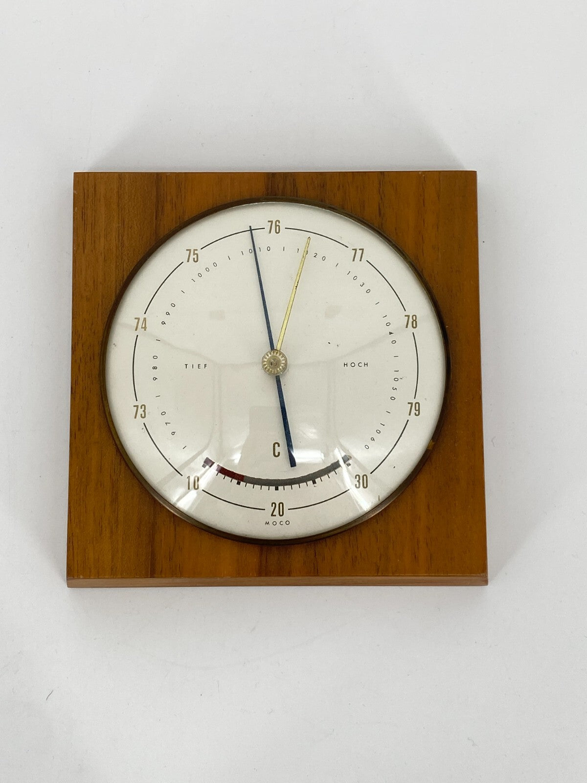 * WETTERSTATION MOCO BAROMETER THERMOMETER HOLZ VINTAGE