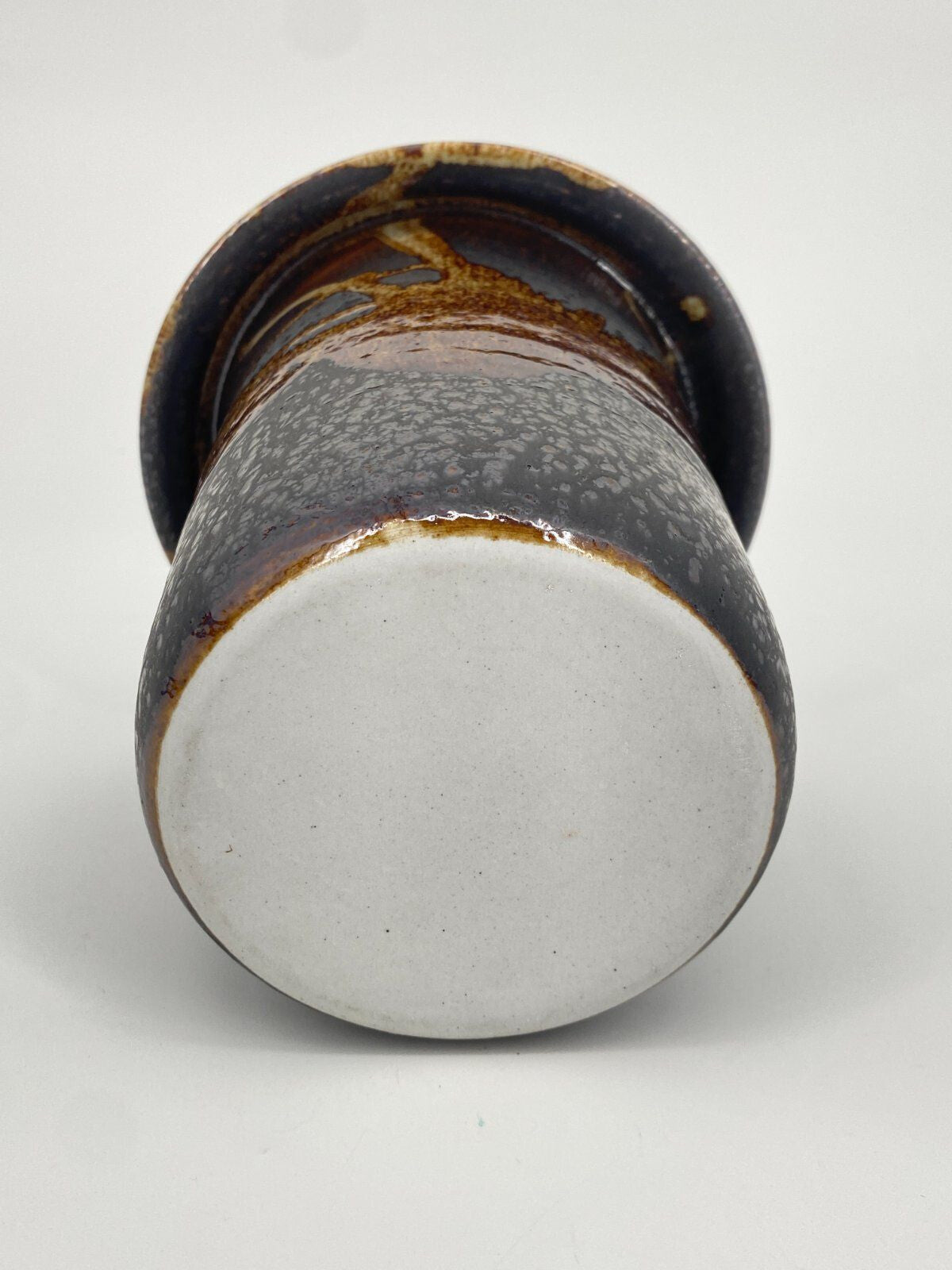 * TOPF VASE STUDIOKERAMIK RÖHRENVASE VINTAGE STEINZEUG BRAUN
