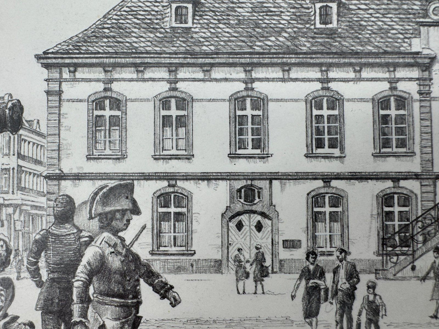 * HEINZ WEHLISCH ZEICHNUNG LIPPSTADT DER BÜRGERBRUNNEN ANSICHT SIGNIERT