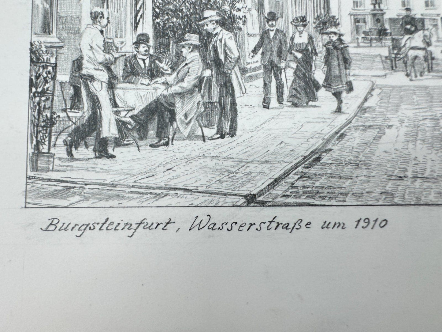 * HEINZ WEHLISCH ZEICHNUNG BURGSTEINFURT WASSERSTRAßE SIGNIERT