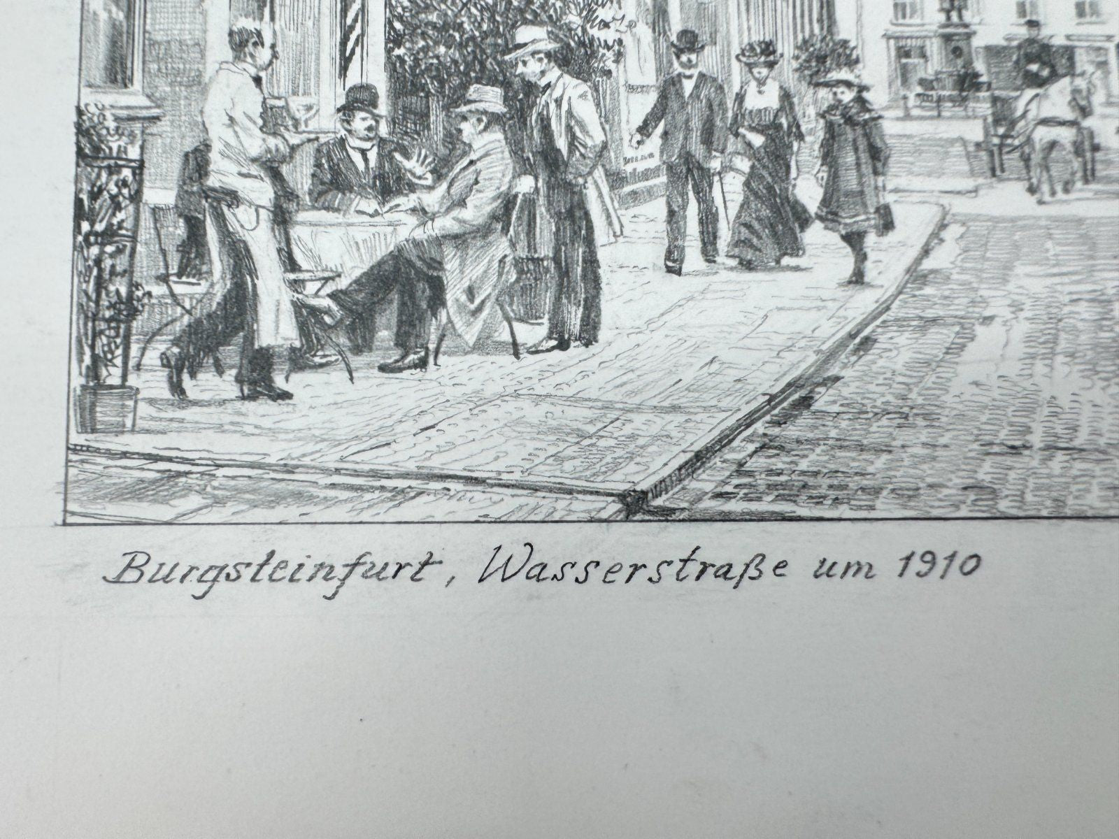 * HEINZ WEHLISCH ZEICHNUNG BURGSTEINFURT WASSERSTRAßE SIGNIERT