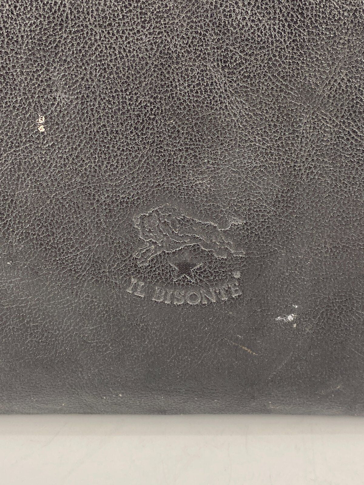 * VINTAGE IL BISONTE ECHT LEDER TASCHE SCHWARZ ITALY DESIGN