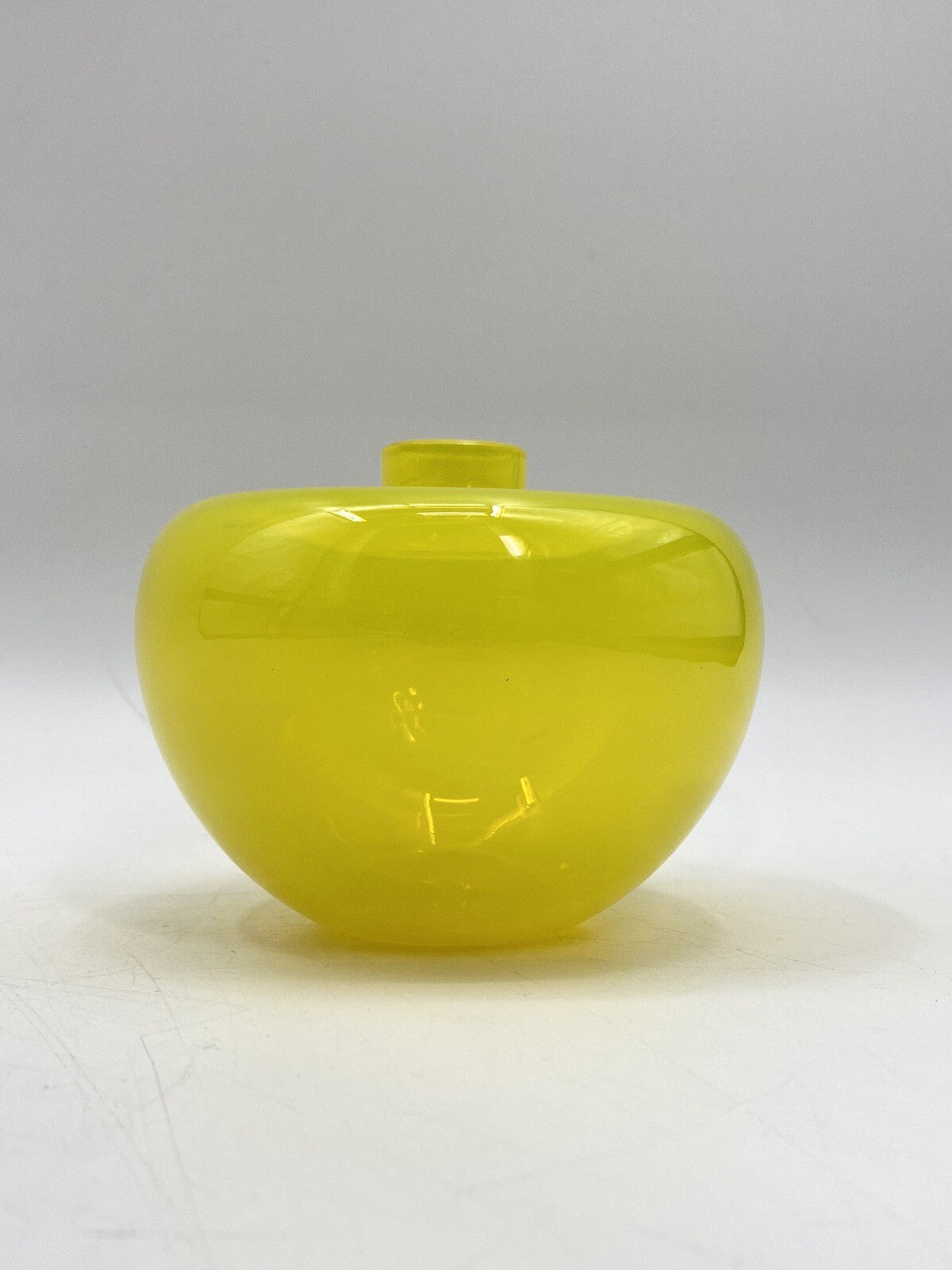 * VASE GLAS SALVIATI ITALY MURANOGLAS GELB ZITRONENGELB GLASS ART KUNST